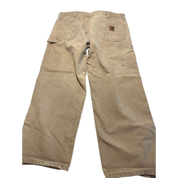 Carhartt Brown Cotton Work Pants B11 BRN Duck Loose Fit Carpenter Sz 42x30 READ - Picture 3 of 4
